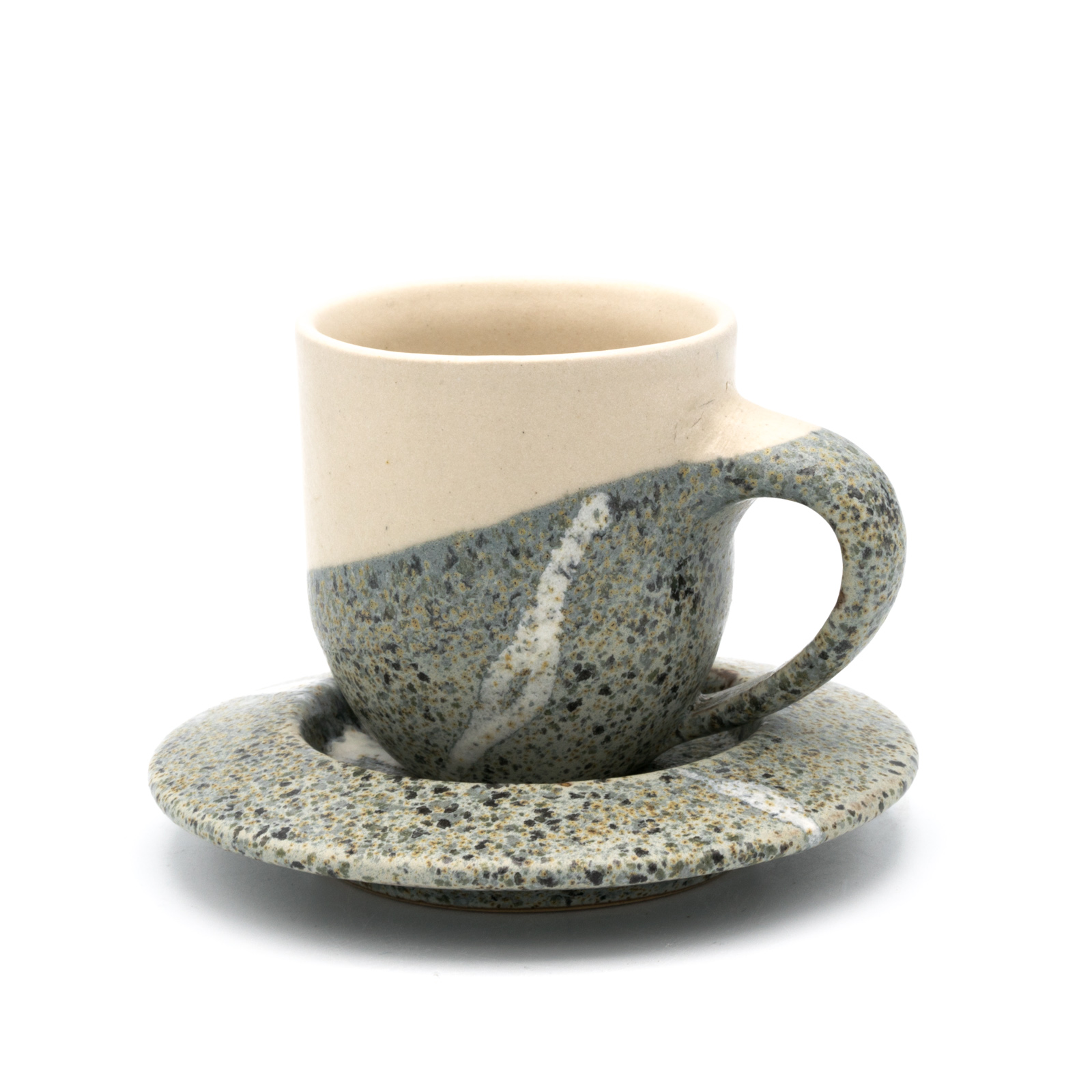 Espresso Tassen Keramik | Espressotasse mit Untertellerchen | cremeweiß 