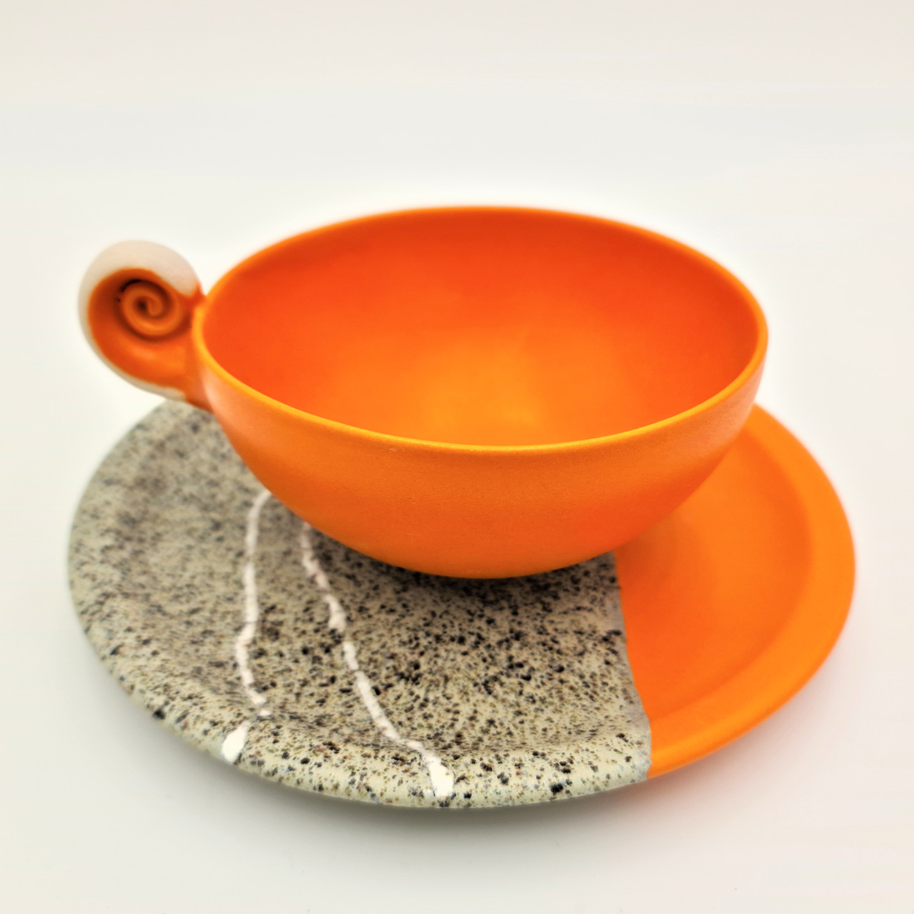 Milchkaffeetassen Keramik Set | petit-déjeuner | orange