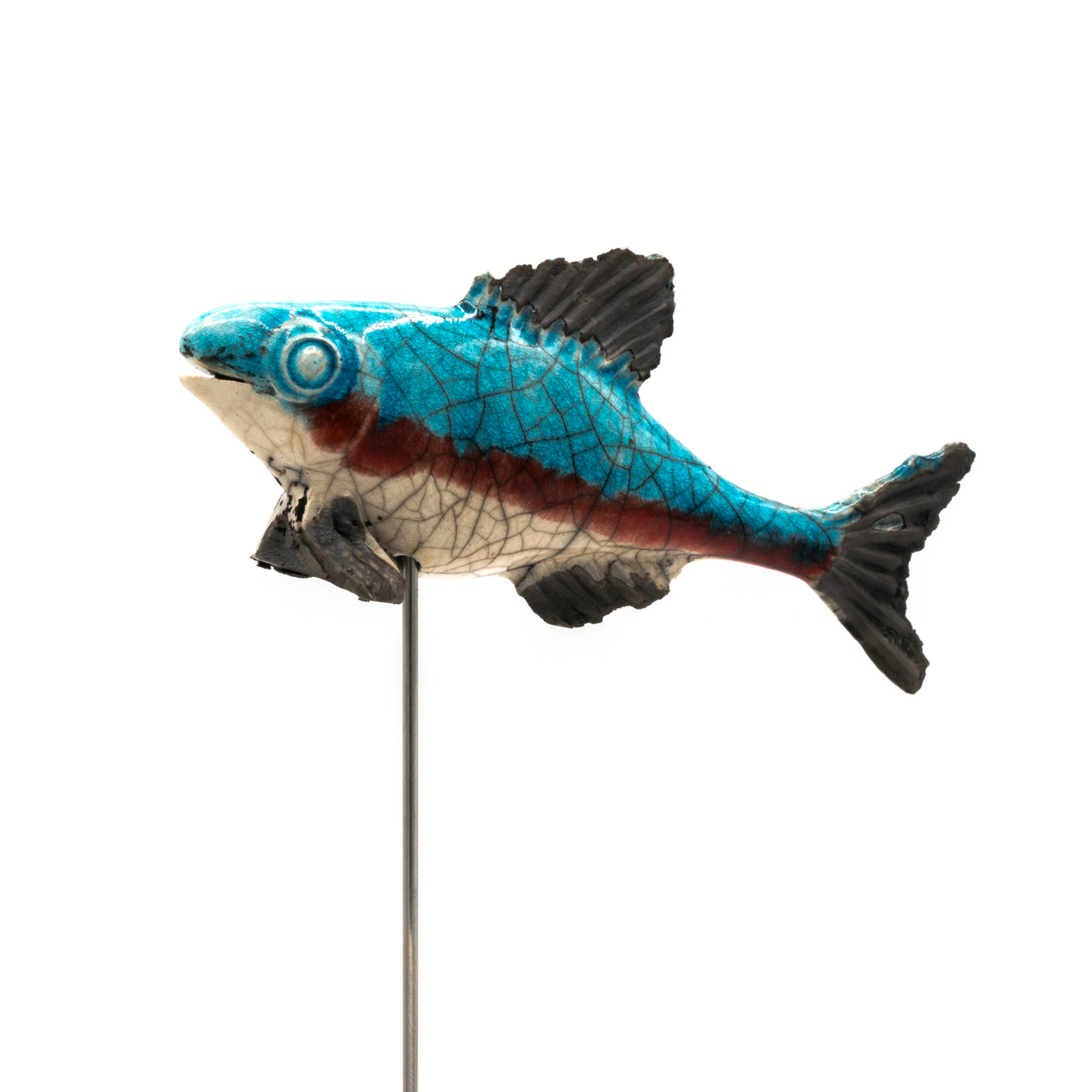 Gartenstecker Keramik | Kleiner Schwärmer Fisch | Neonsalmler Fische