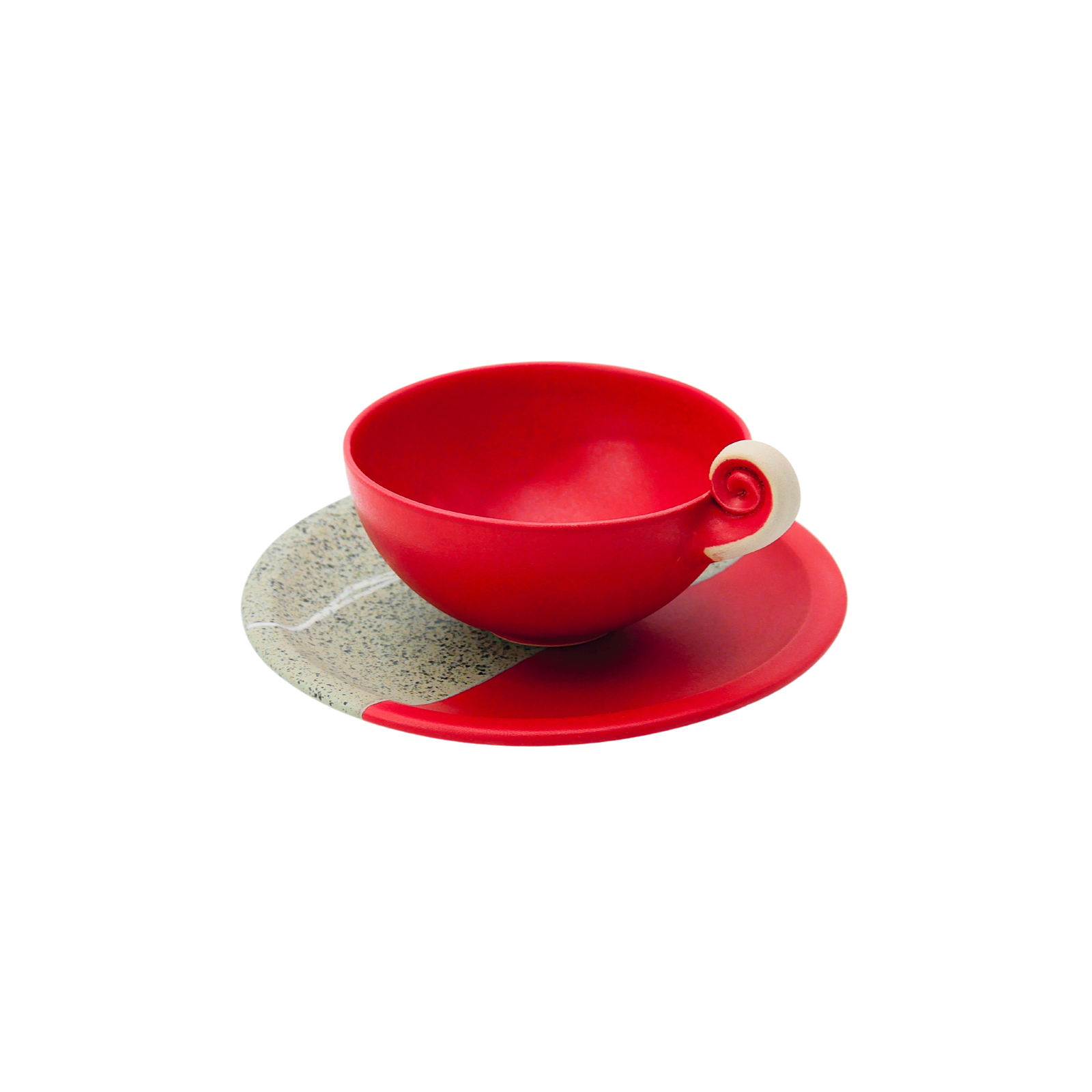Milchkaffeetassen Keramik Set | petit-déjeuner | rot