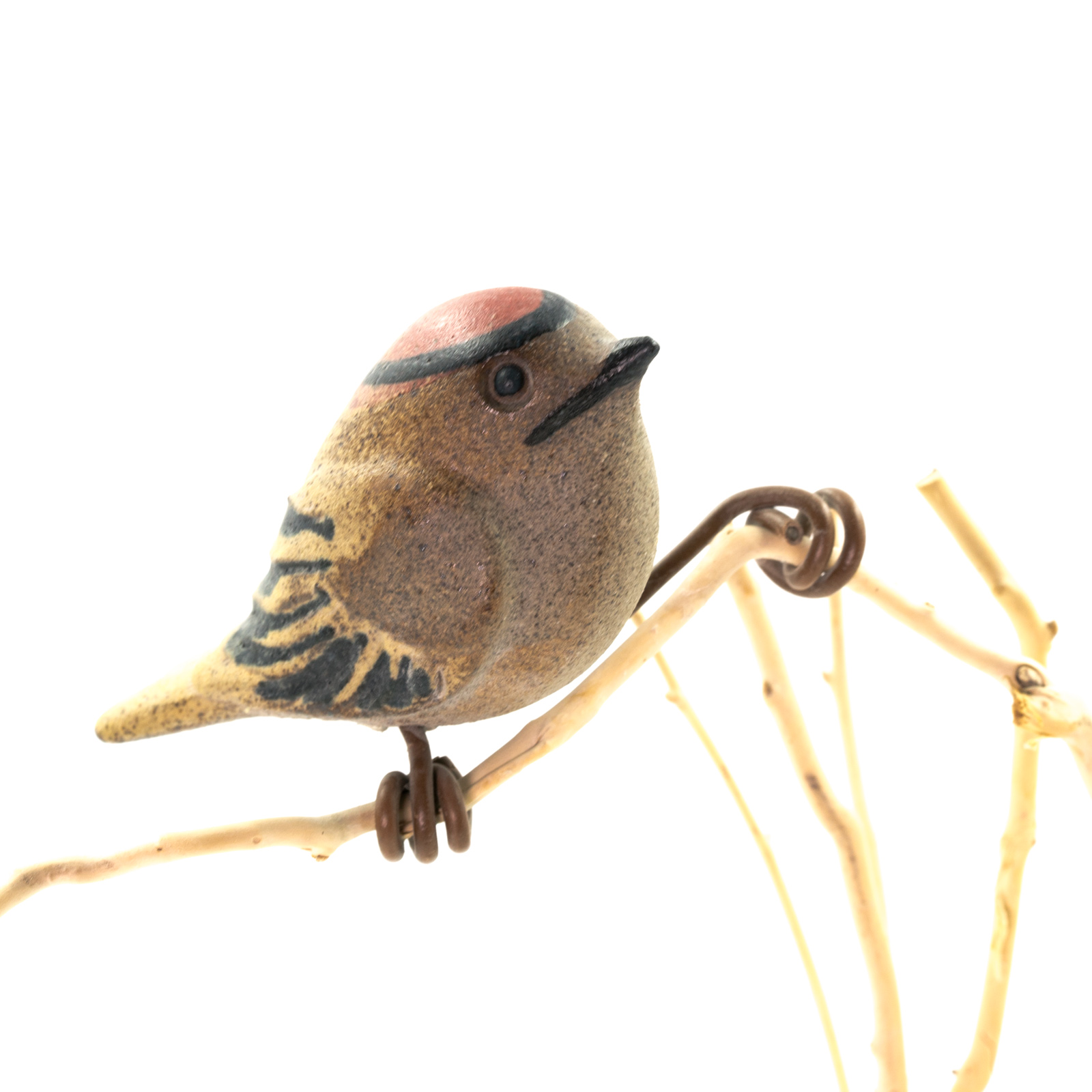 Gartendeko Keramik | Grasmückenschwarm | 5 heimische Ton-Vögel
