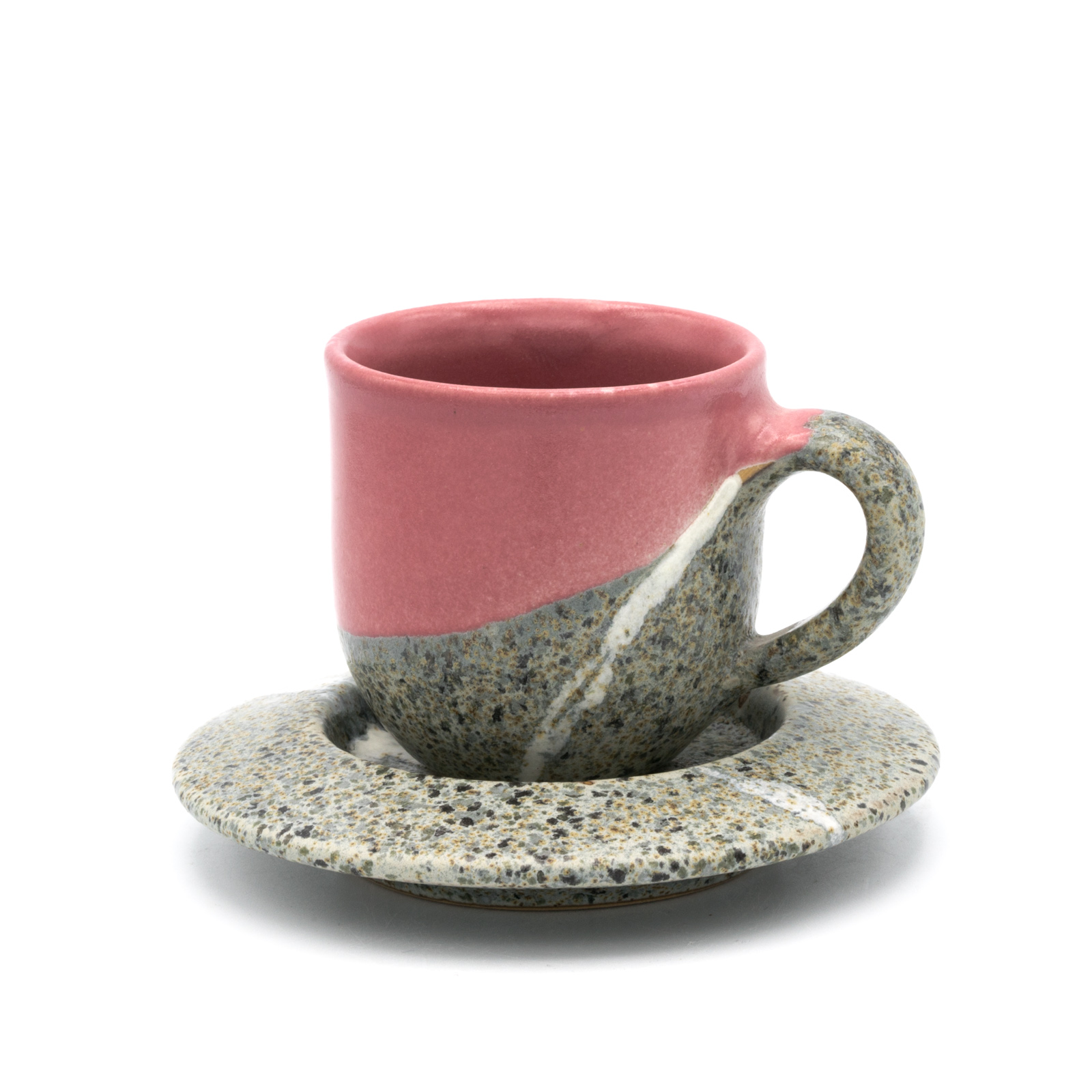 Espresso Tassen Keramik | Espressotasse mit Untertellerchen | rosa