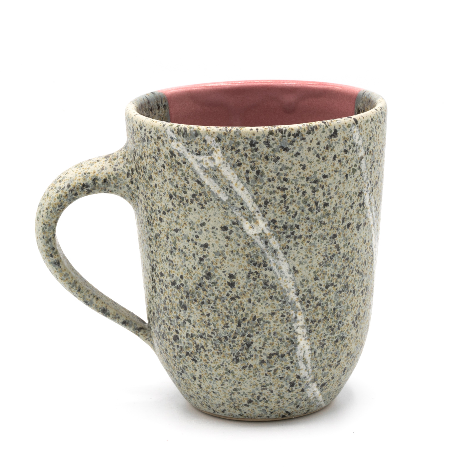 Kaffeebecher Keramik | Kaffeepott mit Rheinkiesel | rosa