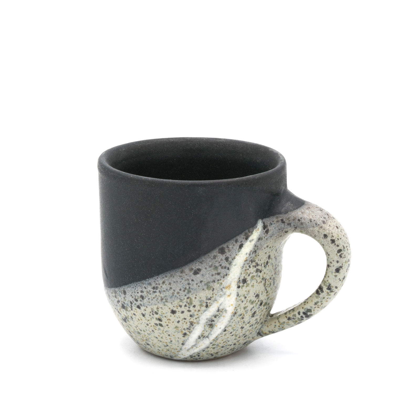 Espresso Tassen Keramik | Espressotasse mit Untertellerchen | schwarz 