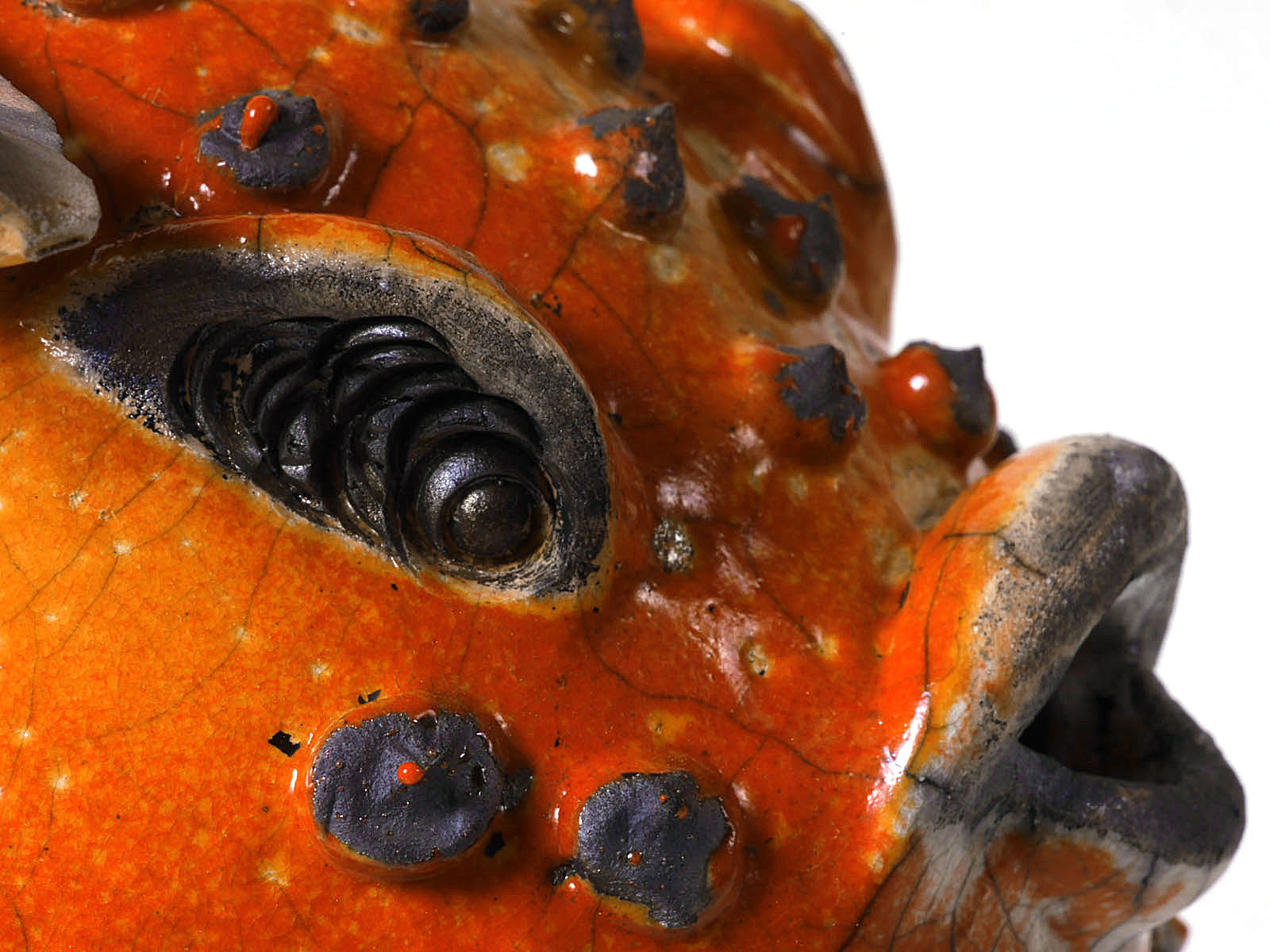 Keramik Fisch | Kugelfischlein rot/orange