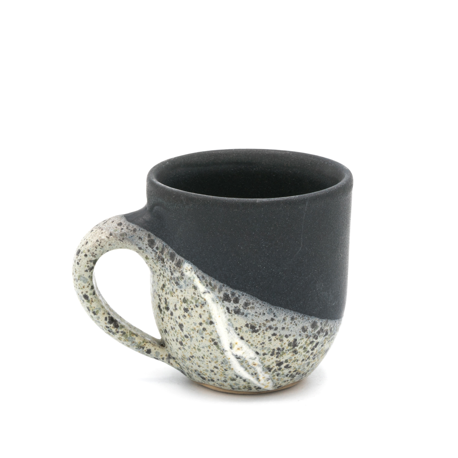 Espresso Tassen Keramik | Espressotasse mit Untertellerchen | schwarz 
